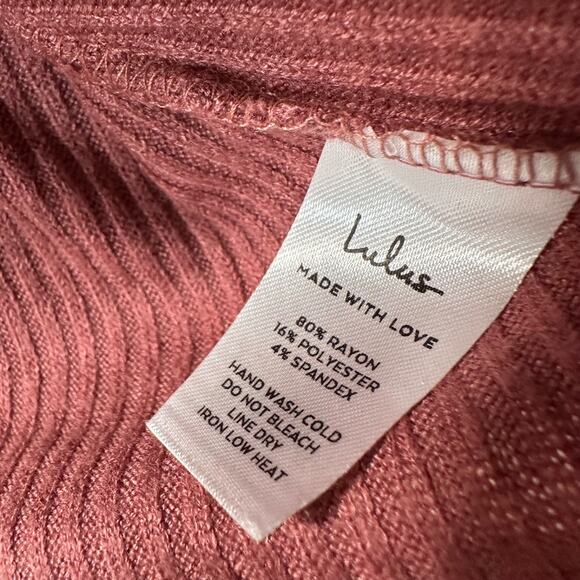 Lulus Quintessential Muse Mauve Ribbed Short Sleeve Top Women's Small - Picture 7 of 8